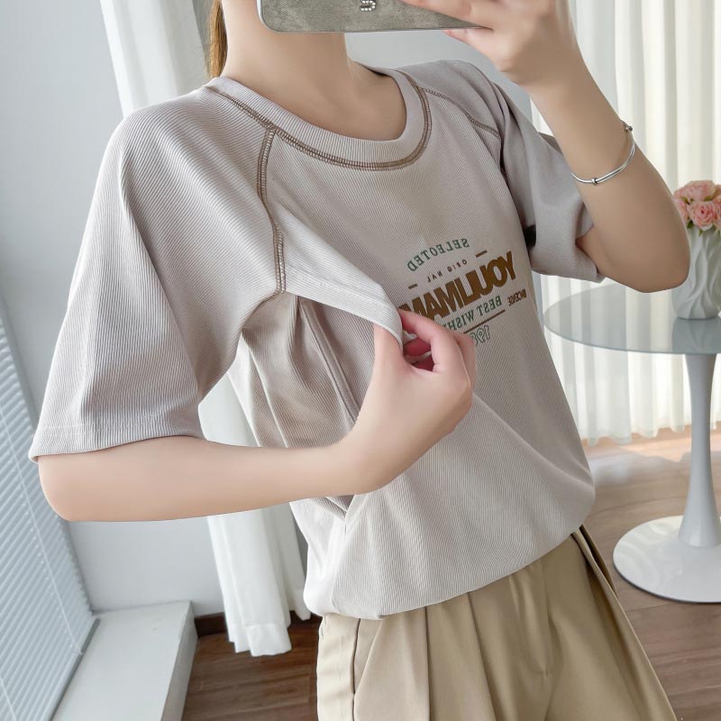 Maternity Wear - Camiseta de Maternidad de Algodón para