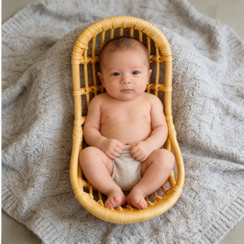 Silla de mimbre Vintage hecha  - Baby Gear reseña y precio